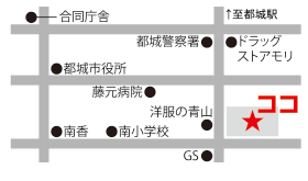 紅虎餃子房　イオン都城ショッピングセンター専門店街 マップ